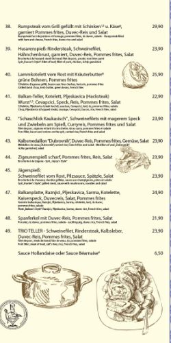 Spécialités au grill