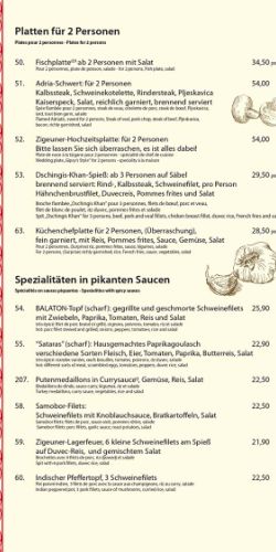 Planches pour 2 personnes, spécialités en sauces piquantes