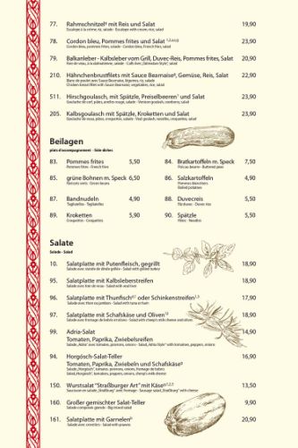 Park-Restaurant Rastatt : Plats internationaux et accompagnements