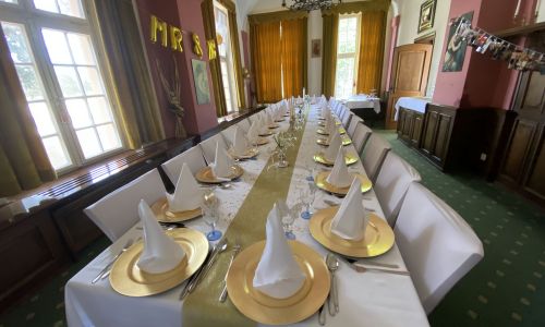 Park Restaurant Rastatt side room, set table for groups.