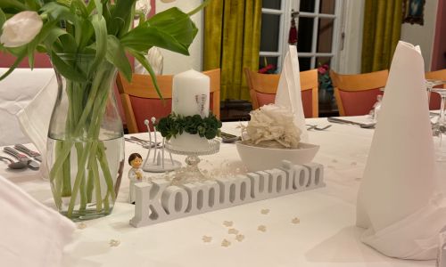 Park Restaurant Rastatt side room, set table for groups.