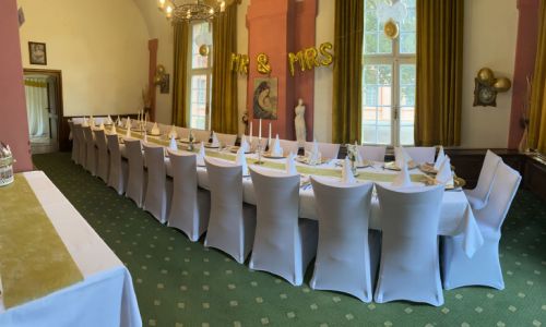 Park Restaurant Rastatt side room, set table for groups.